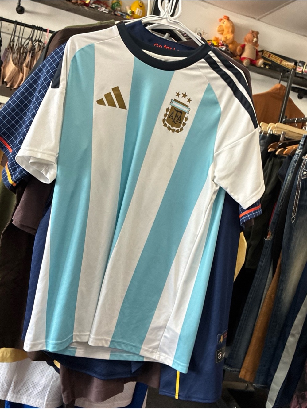 ARGENTINA NATIONAL TEAM 2013/2014/2015 HOME FOOTBALL SHIRT JERSEY ADIDAS MENS